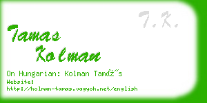 tamas kolman business card